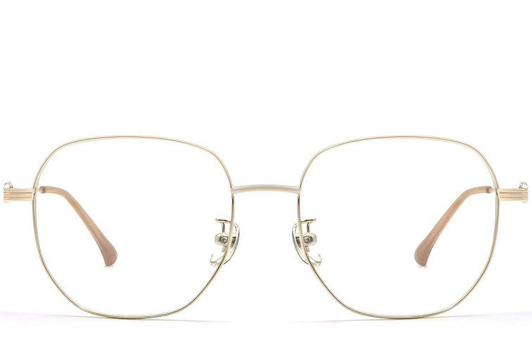 Geometrische goldene Metallbrille #BS0423-0151