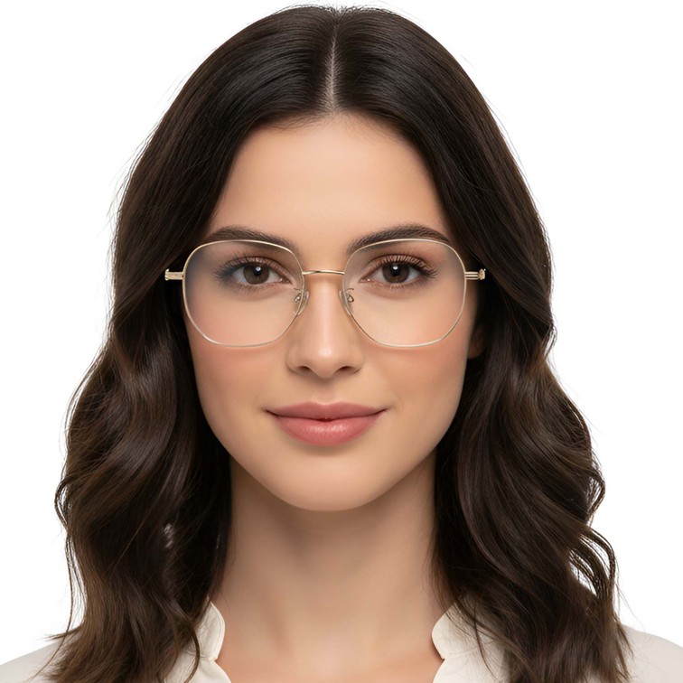 Geometrische goldene Metallbrille #BS0423-0151