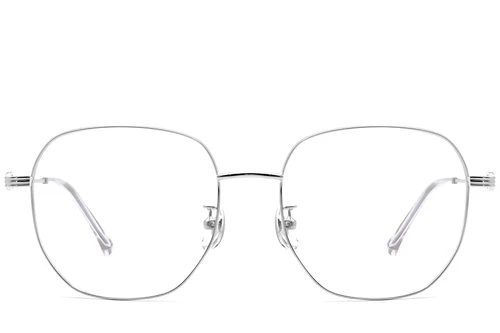 Lunettes géométriques en métal argenté #BS0423-0152