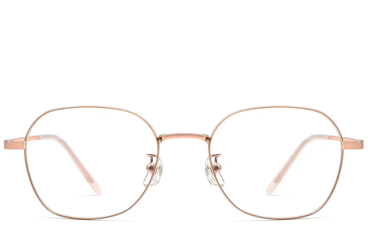 Geometric Pink Metal Glasses #BS0423-0162
