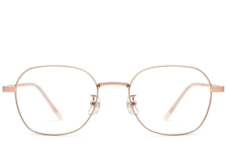 Geometric Pink Metal Glasses #BS0423-0162