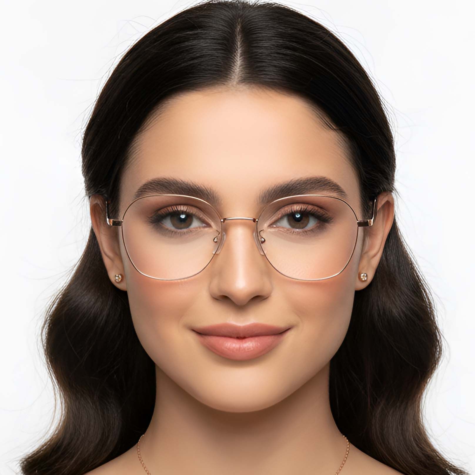 Geometric Pink Metal Glasses #BS0423-0162