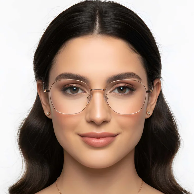 Geometric Pink Metal Glasses #BS0423-0162