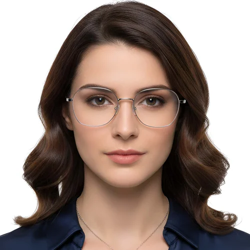 Lunettes géométriques en métal argenté #BS0423-0164