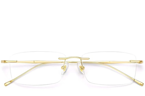 Invisible Golden Titanium Glasses #BS0423-0217