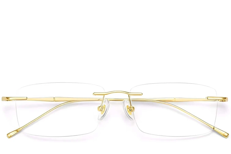 Gafas invisibles de titanio dorado #BS0423-0217