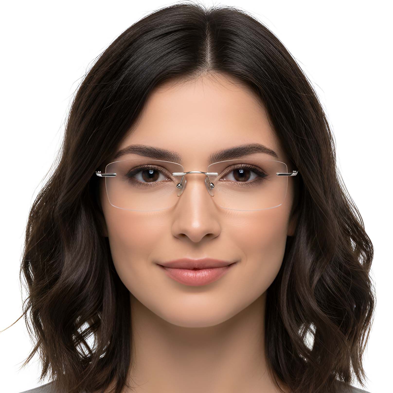 Invisible Silver Titanium Glasses #BS0423-0218