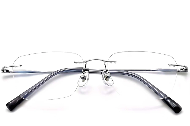 Invisible Silver Titanium Glasses #BS0423-0220