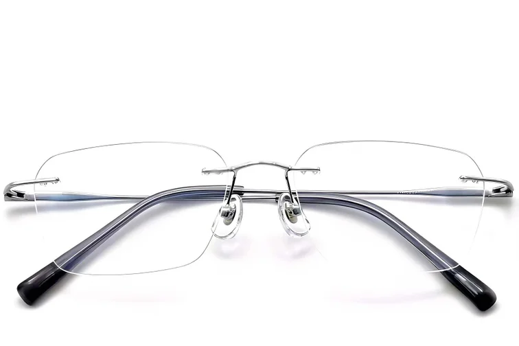 Unsichtbare silberne Titanbrille #BS0423-0220