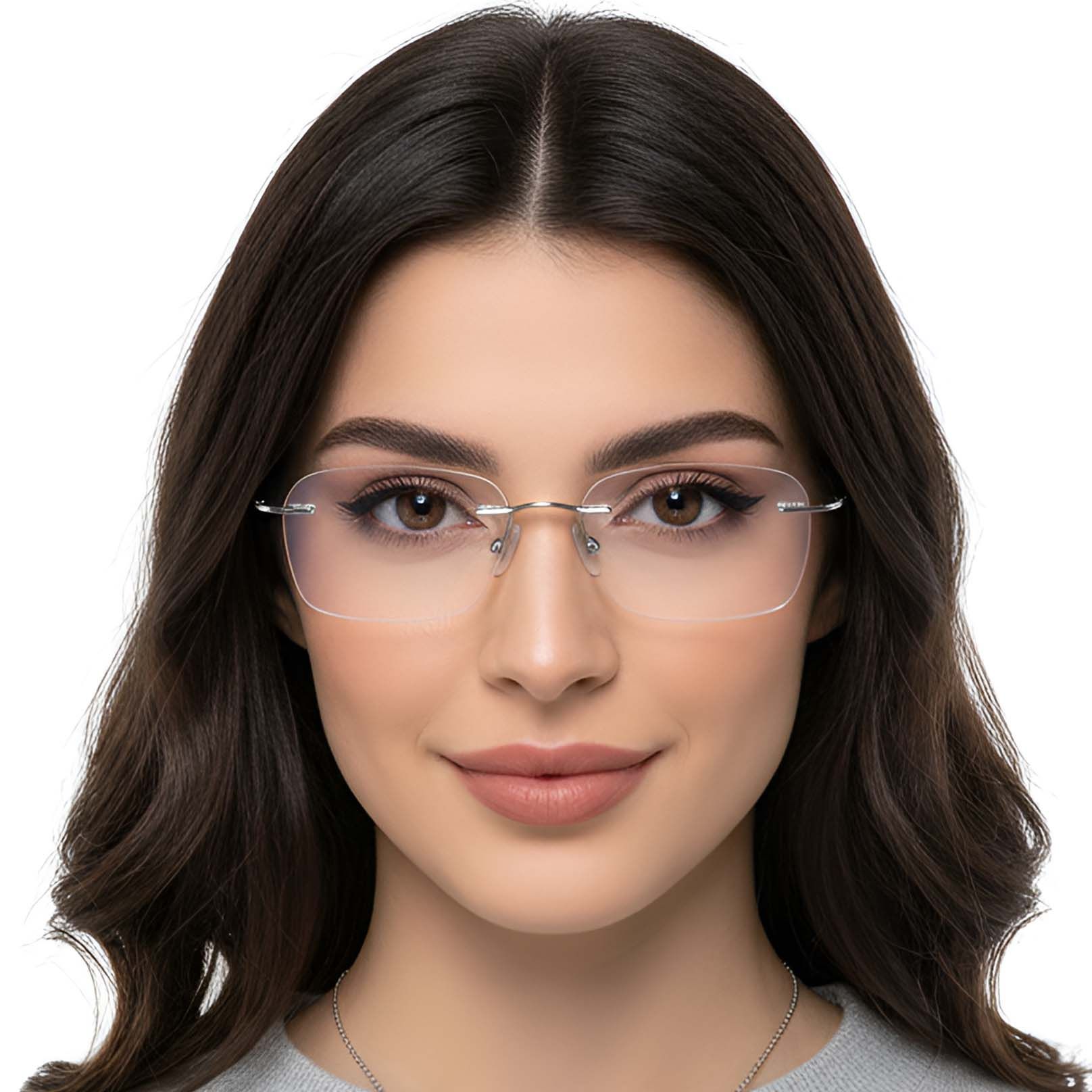 Invisible Silver Titanium Glasses #BS0423-0220