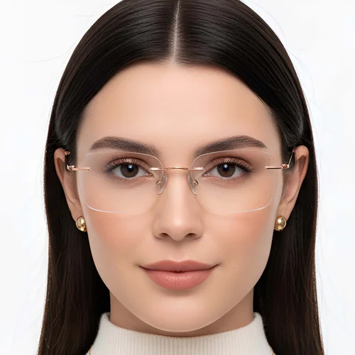 Lunettes invisibles en titane rose #BS0423-0222