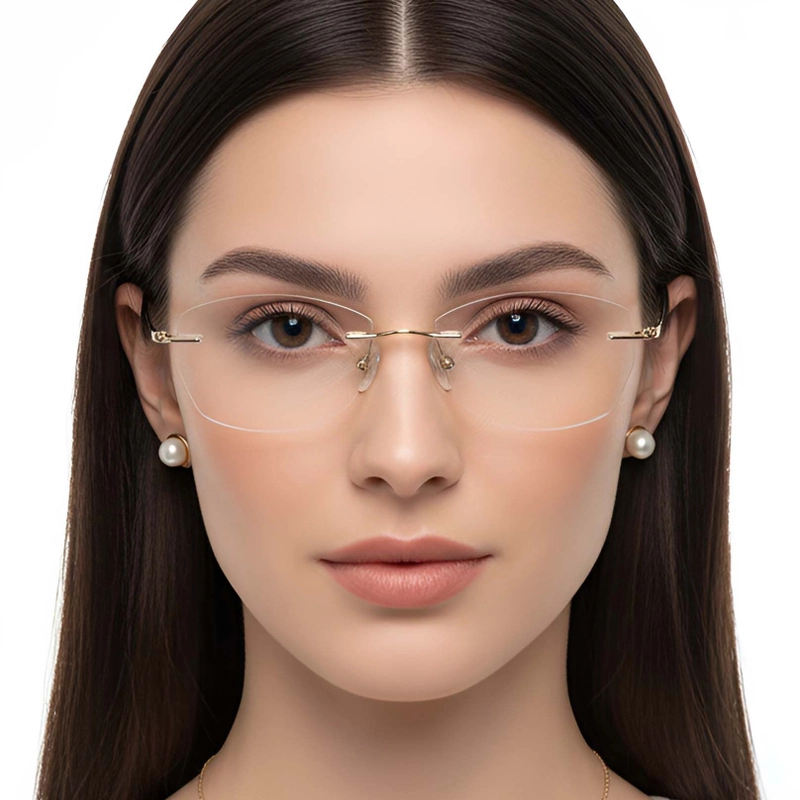 Invisible Golden Titanium Glasses #BS0423-0223