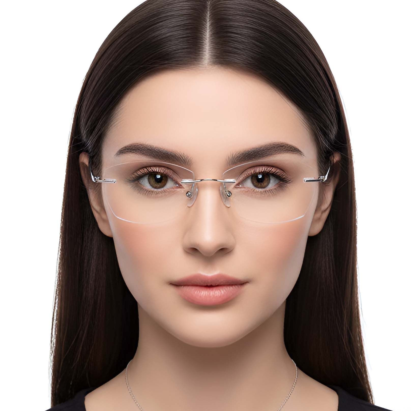 Unsichtbare silberne Titanbrille #BS0423-0224