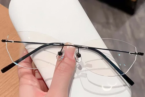 Lunettes invisibles en titane noir #BS0423-0225