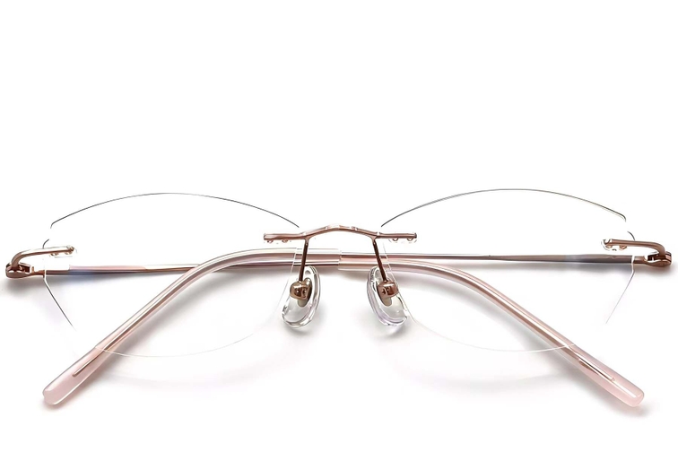 Lunettes invisibles en titane rose #BS0423-0226