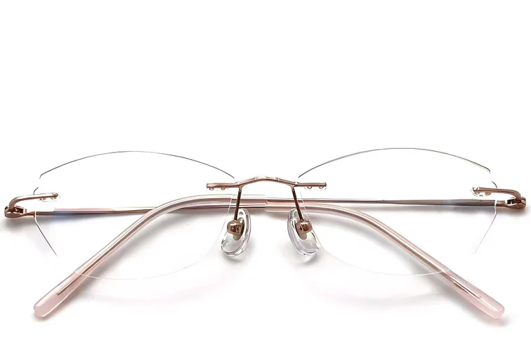 Gafas invisibles de titanio rosa #BS0423-0226