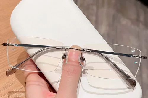 Lunettes invisibles en titane gris #BS0423-0228