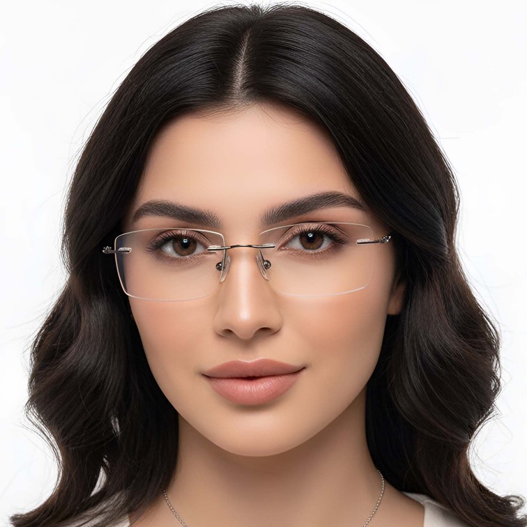 Gafas de titanio gris invisibles #BS0423-0228
