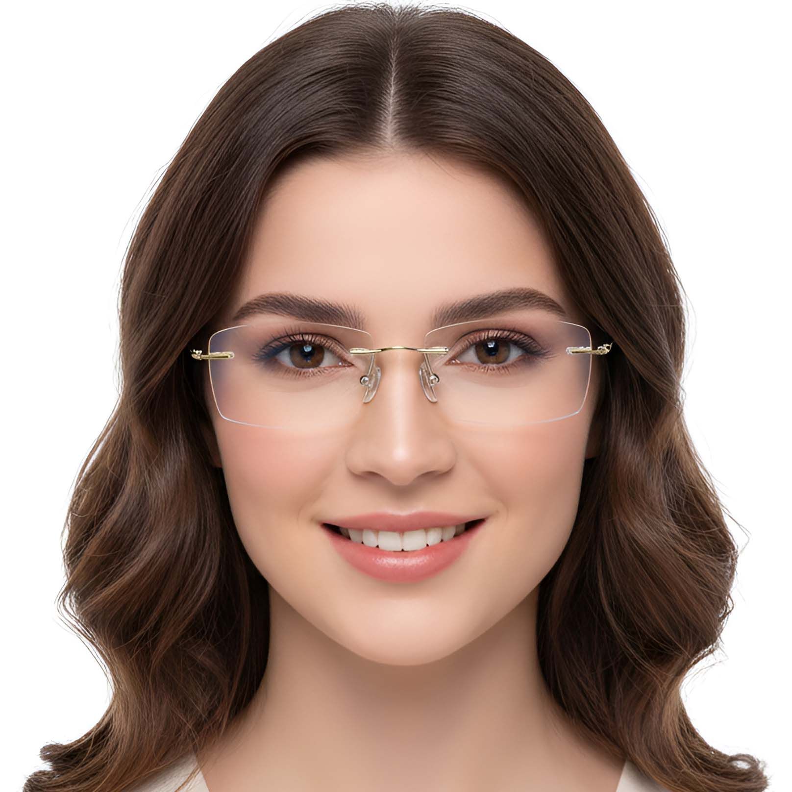 Invisible Golden Titanium Glasses #BS0423-0229