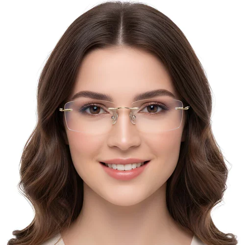 Lunettes invisibles en titane doré #BS0423-0229