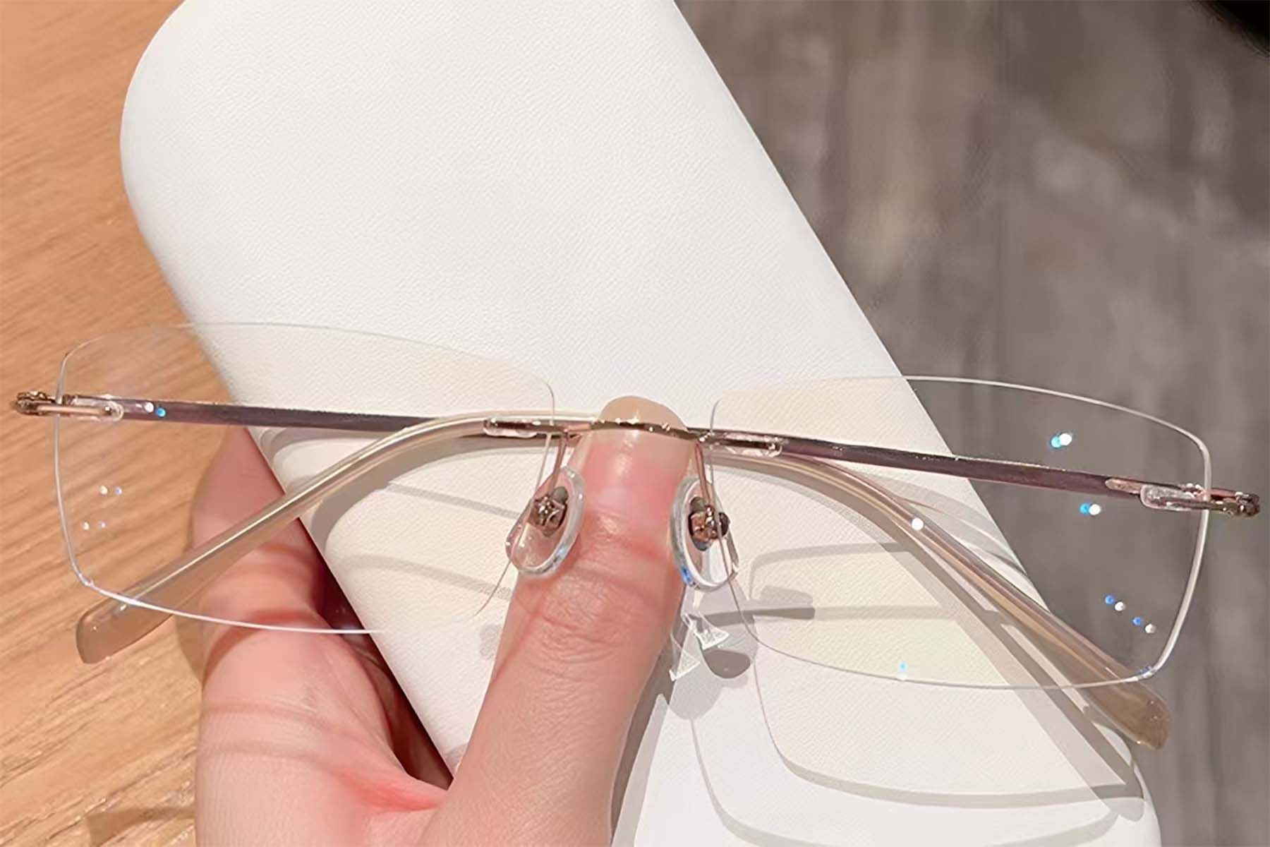 Invisible Pink Titanium Glasses #BS0423-0231