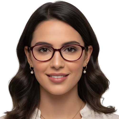Lunettes ovales rouges TR90 #BS0423-0249