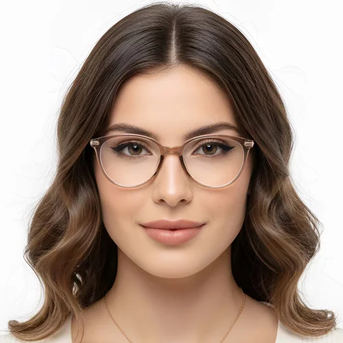 Lunettes ovales marron TR90 #BS0423-0261