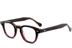 Oval Brown Acetate Glasses #BS0522-0001