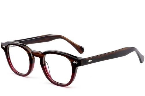 Oval Brown Acetate Glasses #BS0522-0001