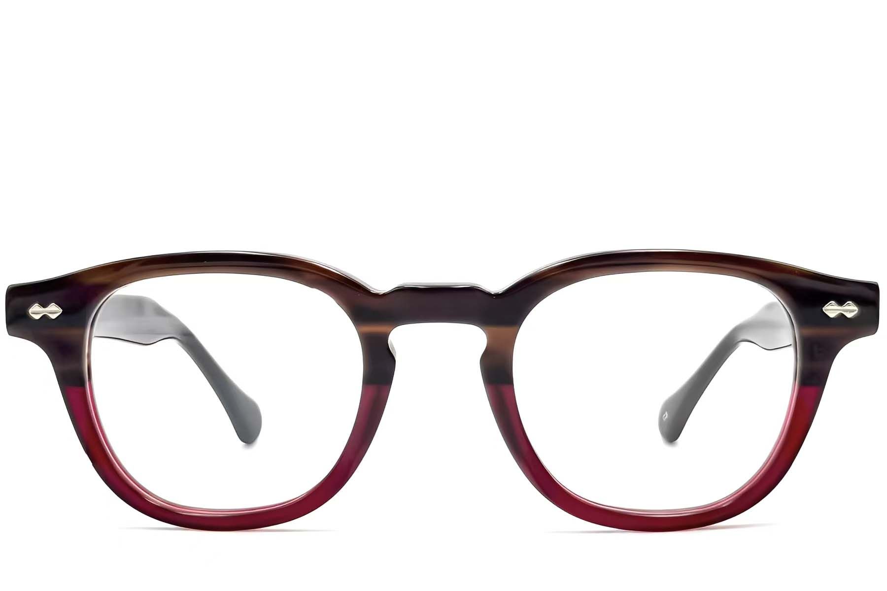 Oval Brown Acetate Glasses #BS0522-0001