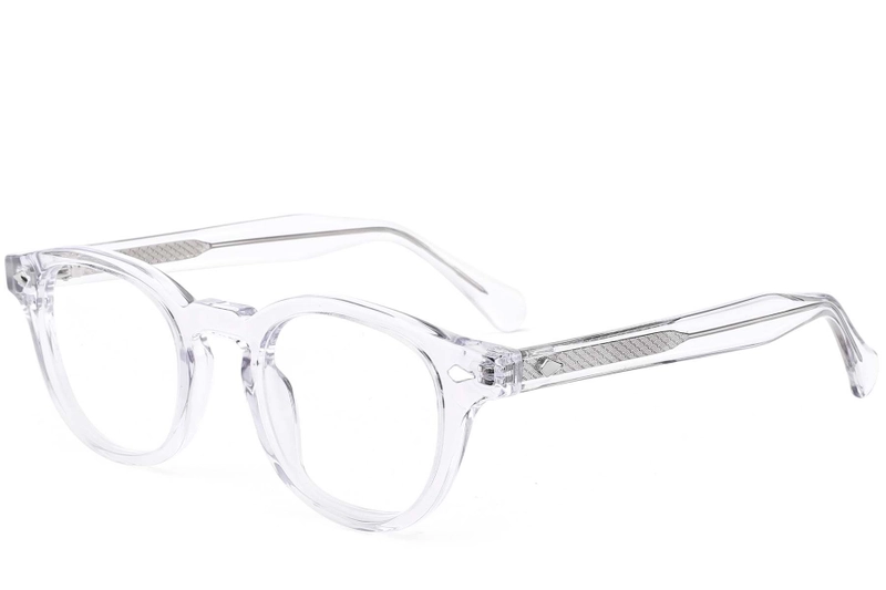 Oval Transparent Acetate Glasses #BS0522-0002