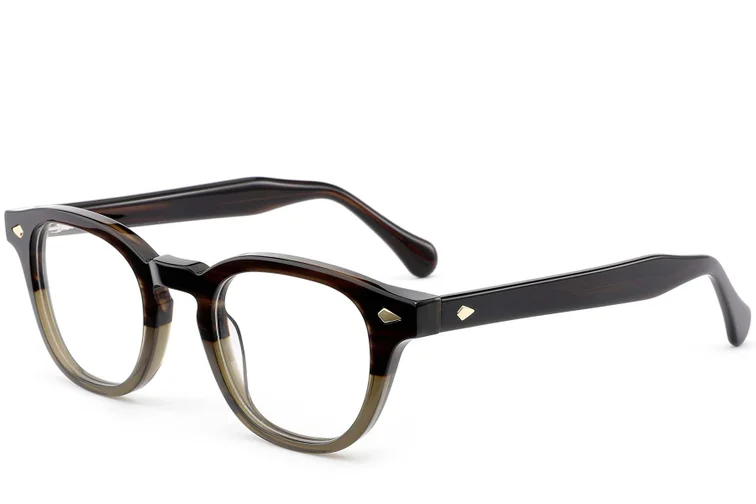 Oval Green Acetate Glasses #BS0522-0003