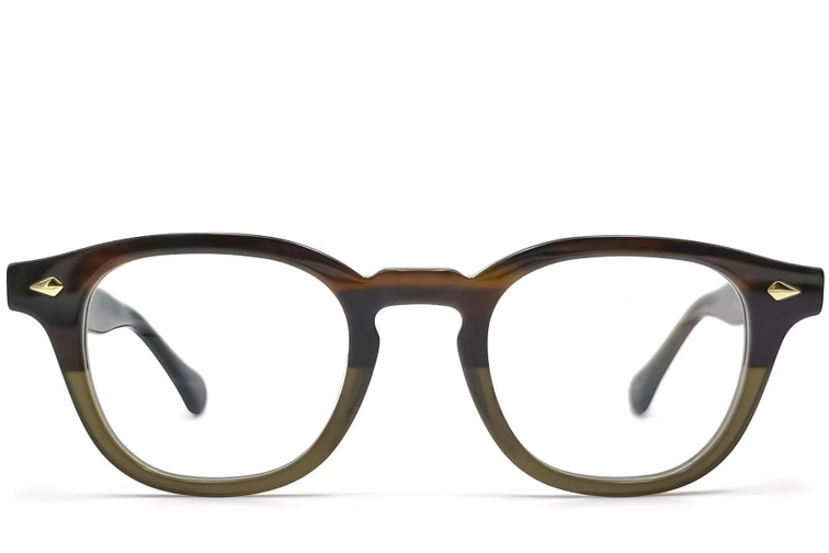 Oval Green Acetate Glasses #BS0522-0003