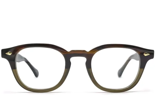 Lunettes ovales en acétate vert #BS0522-0003