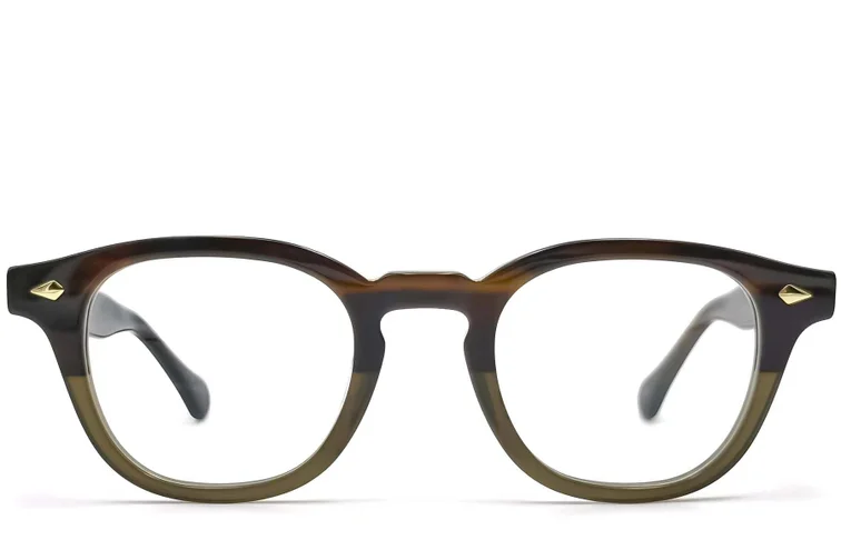 Oval Green Acetate Glasses #BS0522-0003