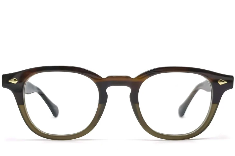 Oval Green Acetate Glasses #BS0522-0003
