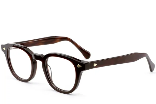 Lunettes ovales en acétate marron #BS0522-0004