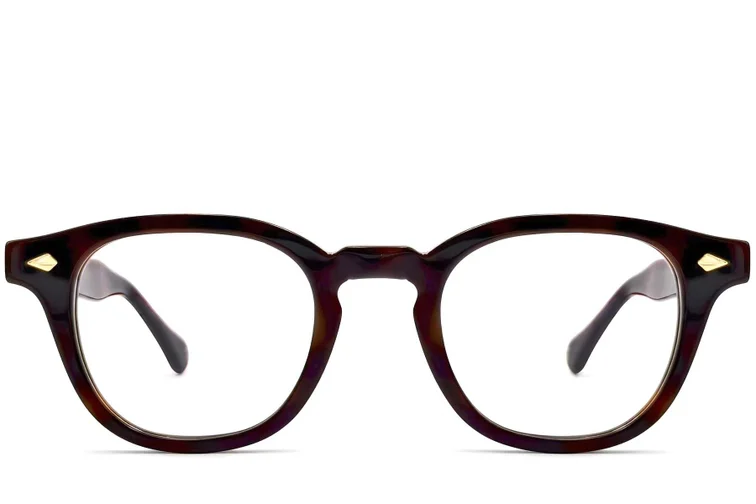 Oval Brown Acetate Glasses #BS0522-0004