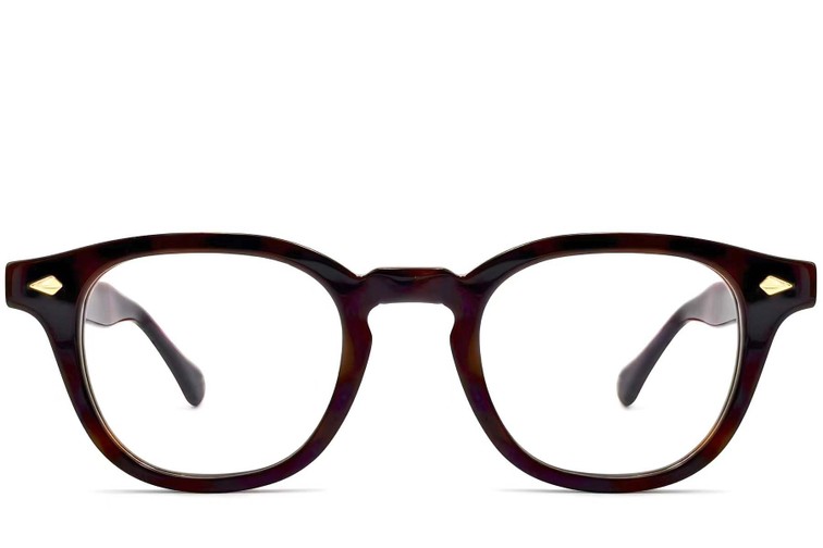 Oval Brown Acetate Glasses #BS0522-0004