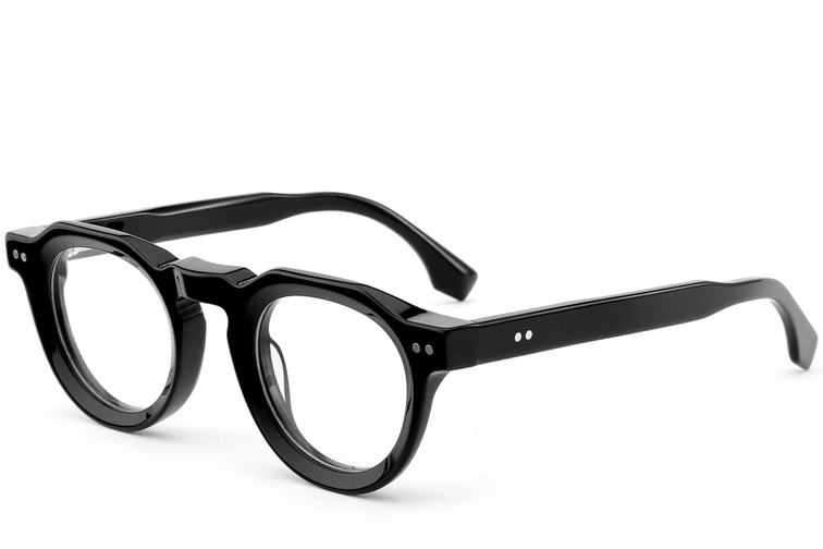 Oval Black Acetate Glasses #BS0522-0005