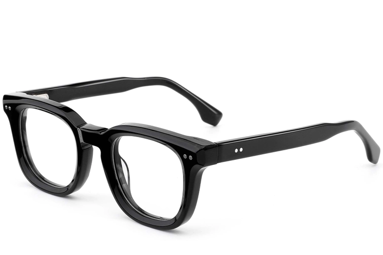Rectangular Black Acetate Glasses #BS0522-0008