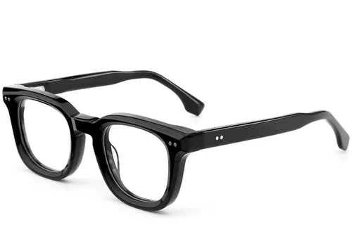 Lunettes rectangulaires en acétate noir #BS0522-0008