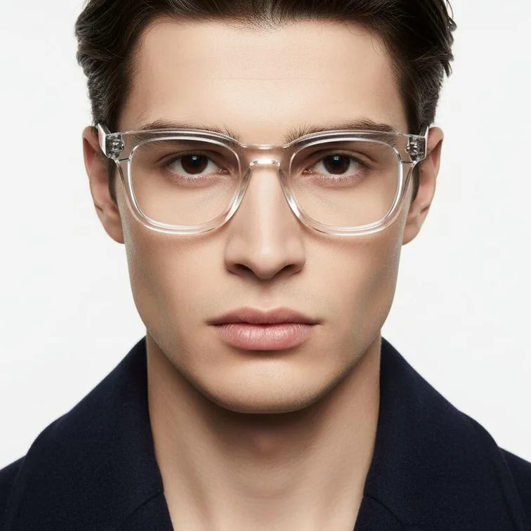 Rectangular Transparent Acetate Glasses #BS0522-0009