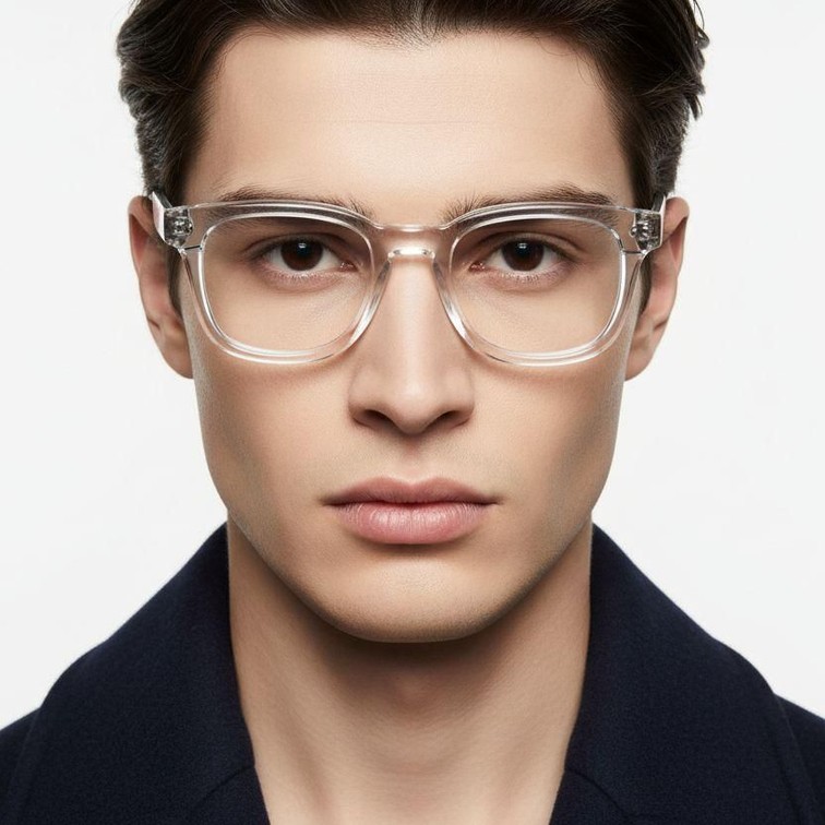 Rectangular Transparent Acetate Glasses #BS0522-0009