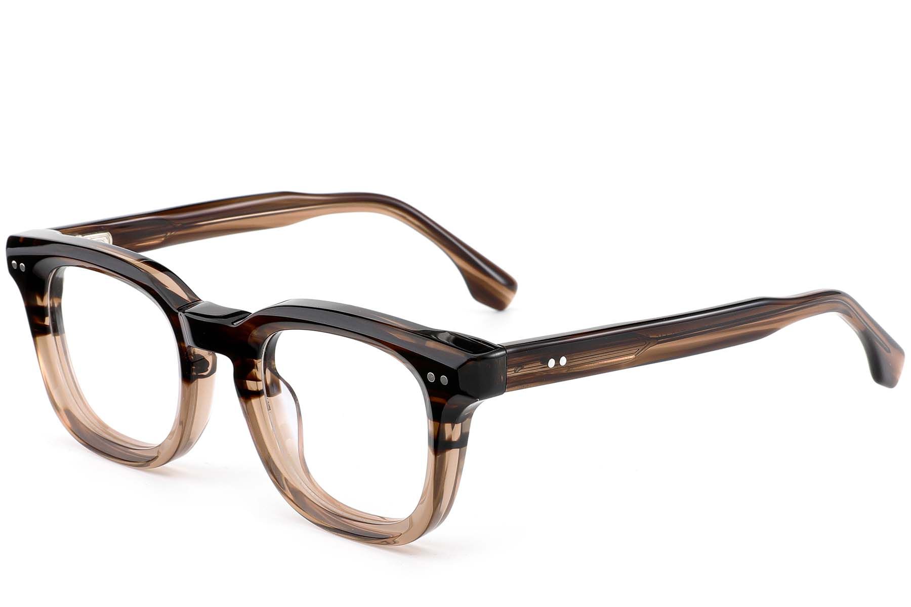 Rectangular Brown Acetate Glasses #BS0522-0010