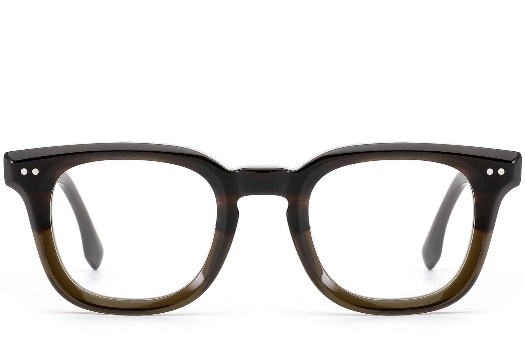 Rectangular Green Acetate Glasses #BS0522-0011