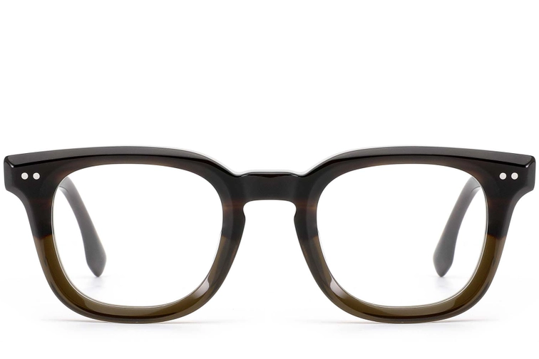 Rectangular Green Acetate Glasses #BS0522-0011