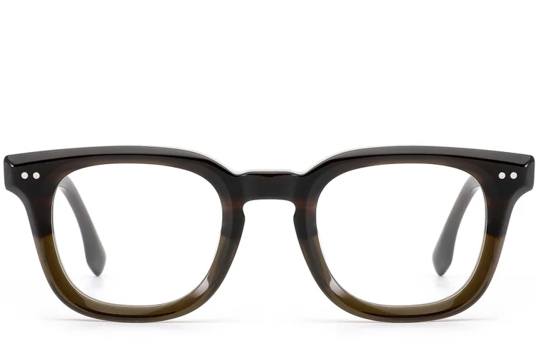 Rectangular Green Acetate Glasses #BS0522-0011