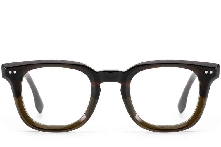 Rectangular Green Acetate Glasses #BS0522-0011