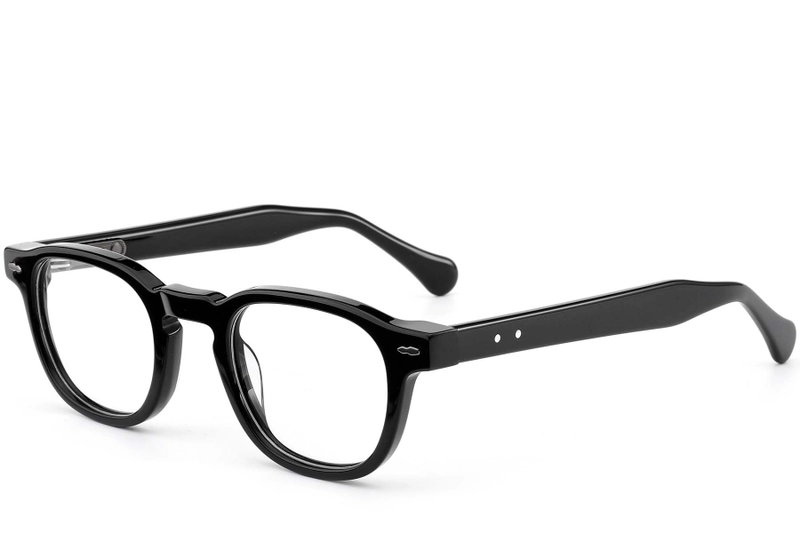 Rectangular Black Acetate Glasses #BS0522-0012